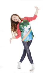 Girls Unicorn Pegasus 3/4 Sleeve Baseball T-Shirt