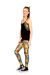 Girls Rainbow Rose Activewear Leggings