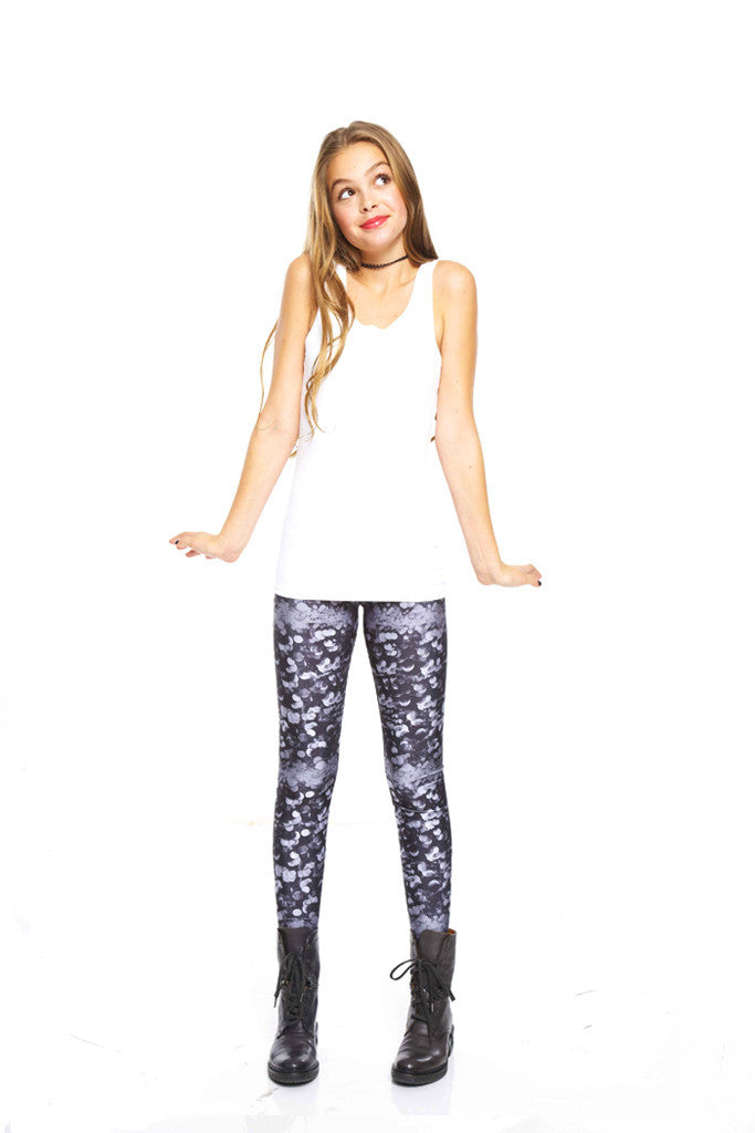 Girls Black Sequins Leggings