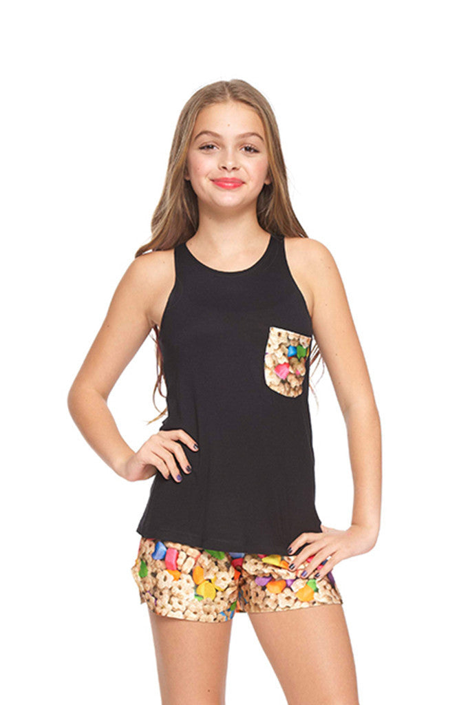 Girls Good Luck Pocket Tank