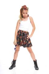 Girls Black Holiday Lights Skater Skirt