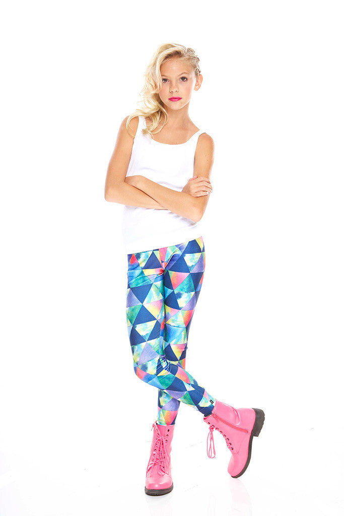 Girls Iridescent Triangles Leggings