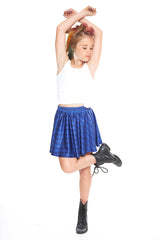 Girls Navy Cable Knit Skater Skirt