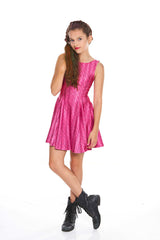 Girls Pink Cable Knit Skater Dress