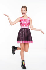Girls Pink Sequins Princess Dress