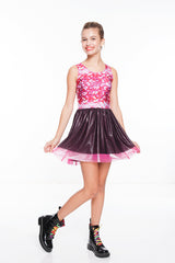 Girls Pink Sequins Princess Dress