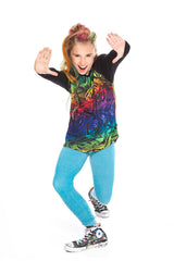 Girls Rainbow Tiger Baseball T-Shirt