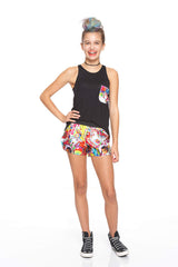 Girls Stickers Gym Shorts