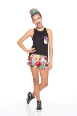 Girls Stickers Gym Shorts