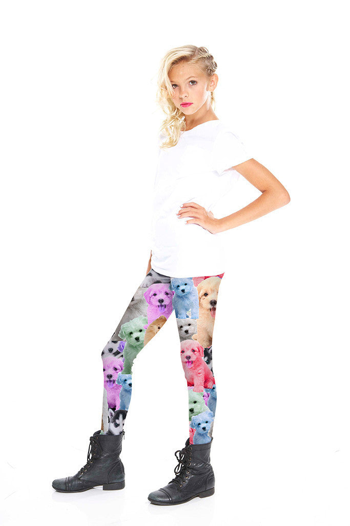 Girls Puppies Leggings