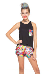 Girls Stickers Gym Shorts