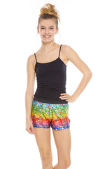 Girls Emoji Rainbow Gym Shorts