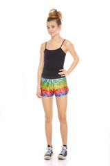 Girls Emoji Rainbow Gym Shorts