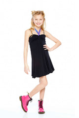 Girls Glitter Mirror Halter Bubble Dress