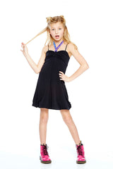 Girls Glitter Mirror Halter Bubble Dress