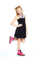 Girls Glitter Mirror Halter Bubble Dress