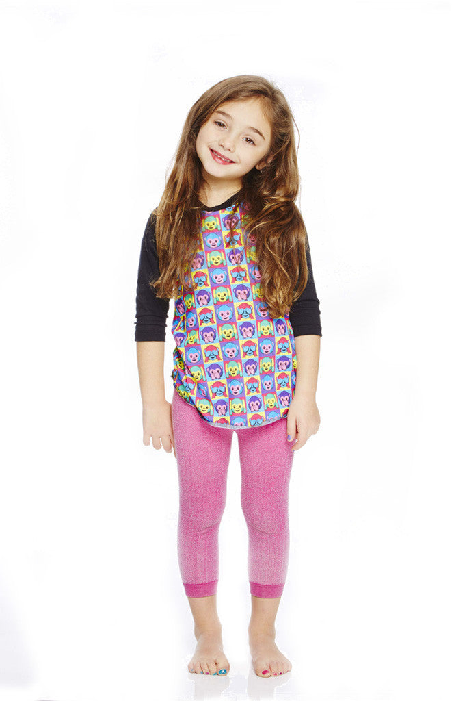 Kids Warhol Monkeys 3/4 Sleeve Baseball T-Shirt