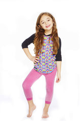Kids Warhol Monkeys 3/4 Sleeve Baseball T-Shirt
