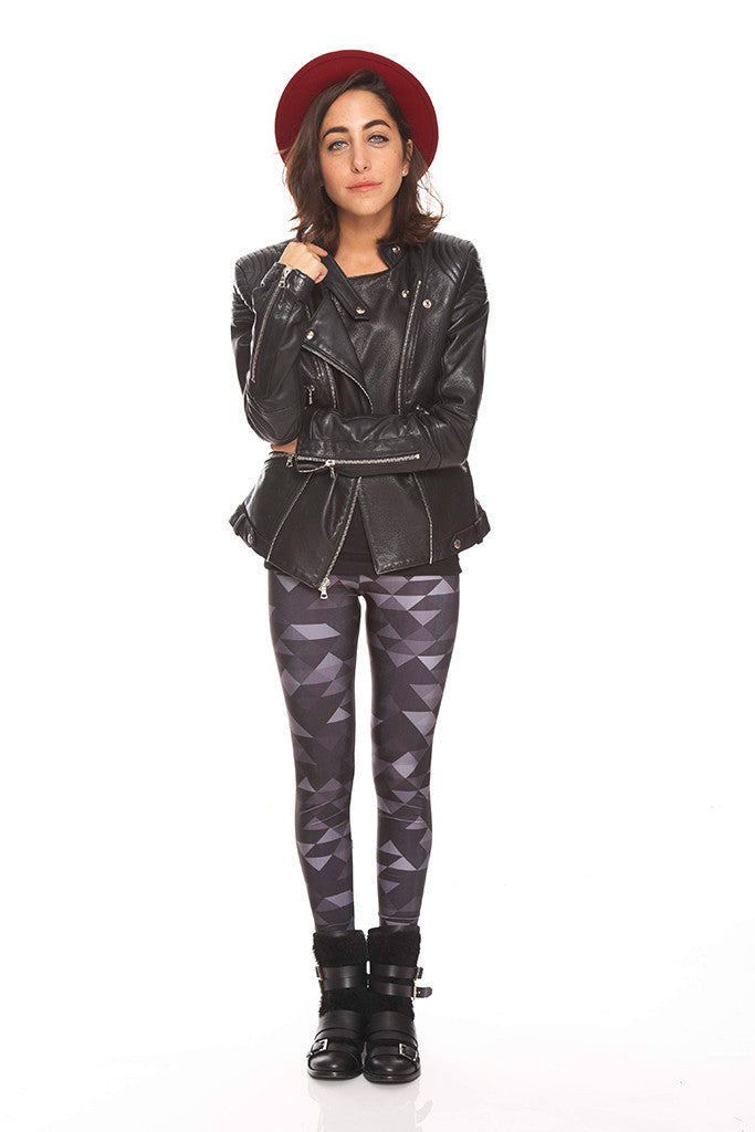 Womens Black Triangles Leggings