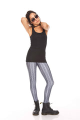 Womens Gray Cable Knit Leggings
