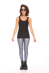 Womens Gray Cable Knit Leggings