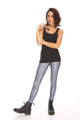 Womens Gray Cable Knit Leggings