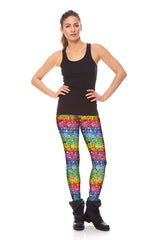 Womens Emoji Rainbow Leggings
