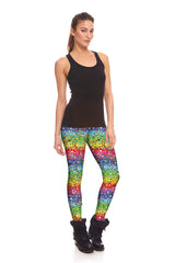 Womens Emoji Rainbow Leggings