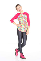 Girls Black Cable Knit Leggings
