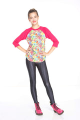 Girls Black Cable Knit Leggings