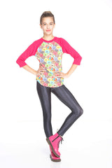 Girls Black Cable Knit Leggings