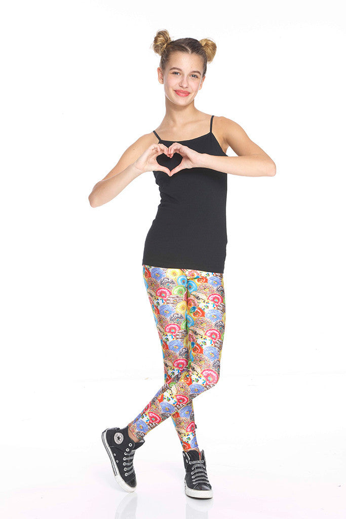 Girls Stacked Donuts Leggings