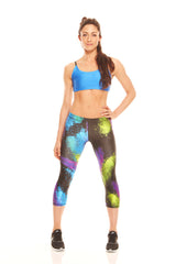 Womens Color Splash Performance Capri Leggings