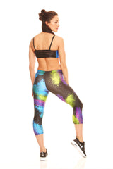Womens Color Splash Performance Capri Leggings