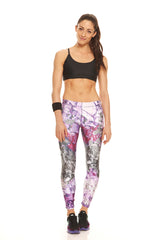 Womens Purple Crushed Make Up Performance Leggings