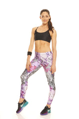 Womens Purple Crushed Make Up Performance Leggings