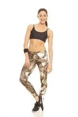 Womens Sepia Floral Performance Leggings