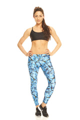 Womens Turquoise Butterflies Performance Leggings