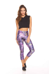 Womens Hydrangea Performance Capri Leggings