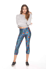 Womens Peacock Performance Capri Leggings