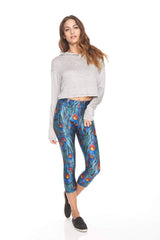 Womens Peacock Performance Capri Leggings