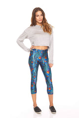 Womens Peacock Performance Capri Leggings
