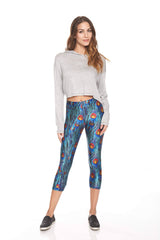 Womens Peacock Performance Capri Leggings