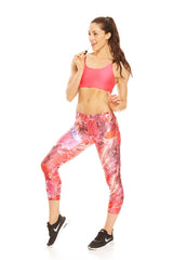 Womens Red GLAMSQUAD Performance Capri Leggings