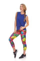 Womens Strawberries Performance Capri Leggings
