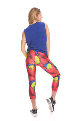 Womens Strawberries Performance Capri Leggings