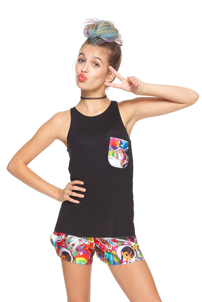 Girls Stickers Pocket Tank