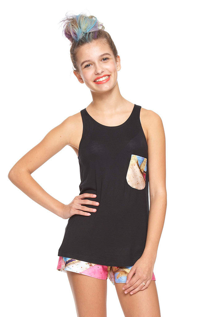 Girls Toaster Party Pocket Tank