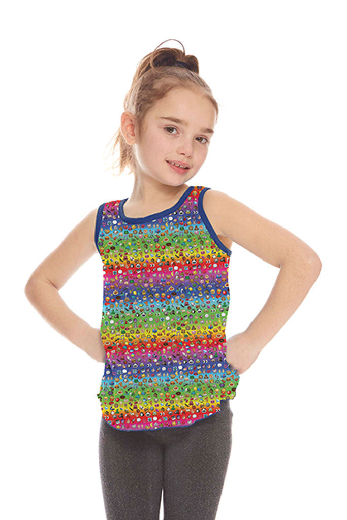 Kids Rainbow Emoji Racerback Tank