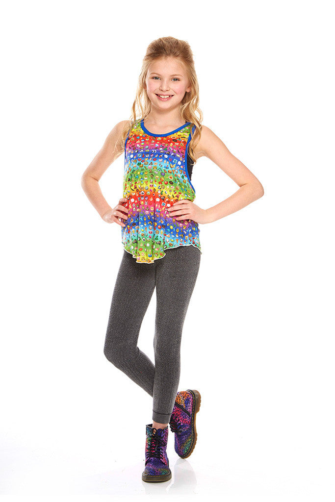 Girls Emoji Rainbow Racerbank Tank
